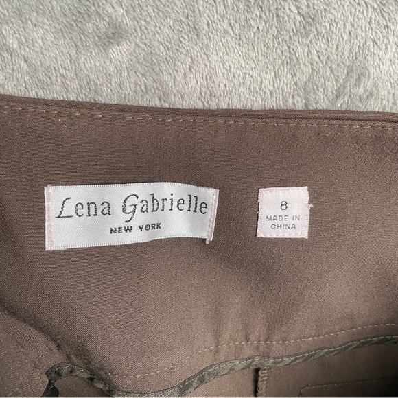 Lena Gabrielle Women’s Dress Pants Size 8 Brown Mid Rise Work Trousers - Picture 3 of 7